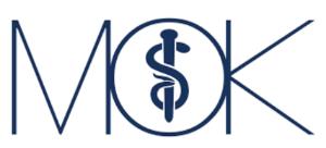 A logo featuring the letters "MOK" with a medical symbol (Rod of Asclepius) integrated into the letter "O," representing the Magyar Orvosi Kamara, the Hungarian Medical Chamber.